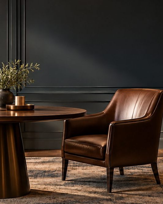 Leather chairs in a quiet consultation room